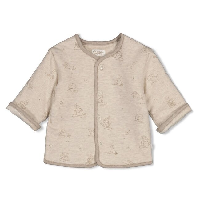 Feetje - Omkeerbaar Jasje Velours Rib Taupe Melange - The Cuddle Company