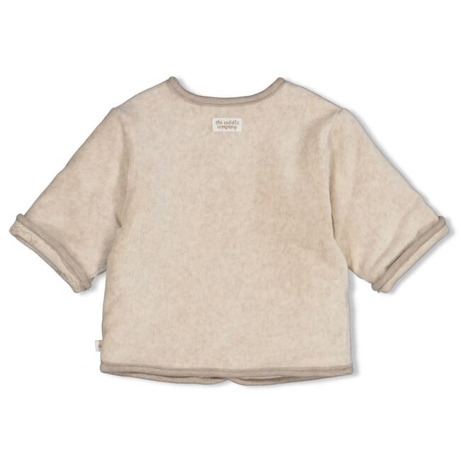 Feetje - Omkeerbaar Jasje Velours Rib Taupe Melange - The Cuddle Company