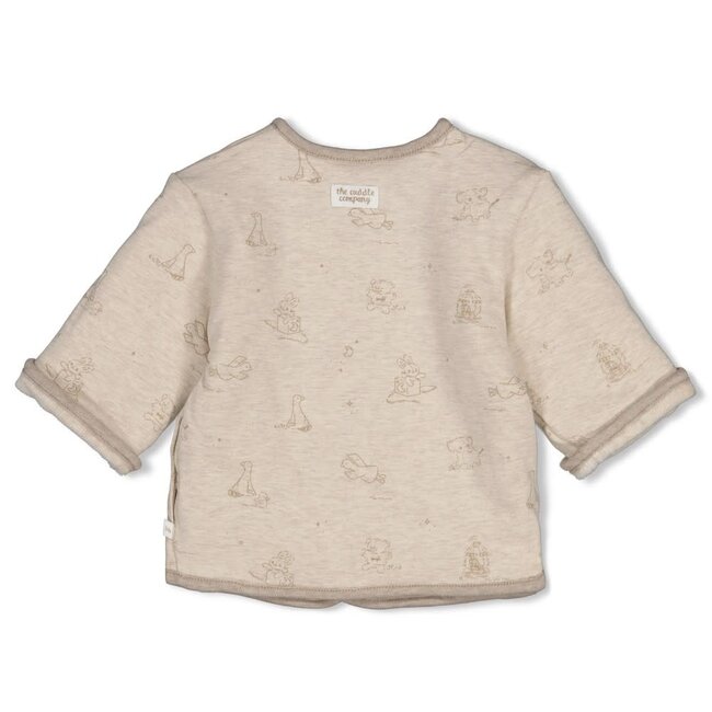 Feetje - Omkeerbaar Jasje Velours Rib Taupe Melange - The Cuddle Company
