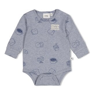 Feetje Feetje - Romper AOP Blauw Melange - Breakfast Buddy