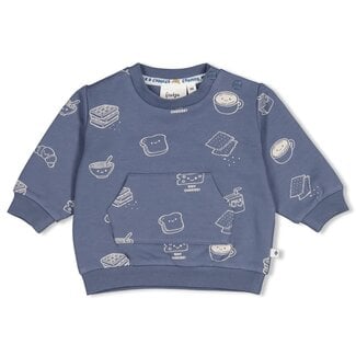 Feetje Feetje - Sweater AOP Blauw - Breakfast Buddy