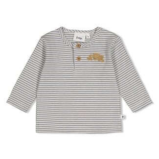 Feetje Feetje - Longsleeve Rib met Streep Blauw - Breakfast Buddy
