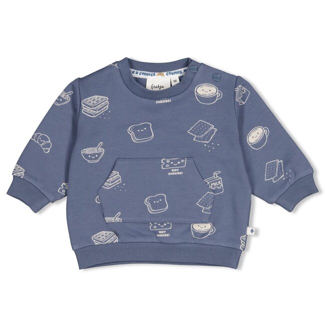 Feetje - Sweater AOP Blauw - Breakfast Buddy