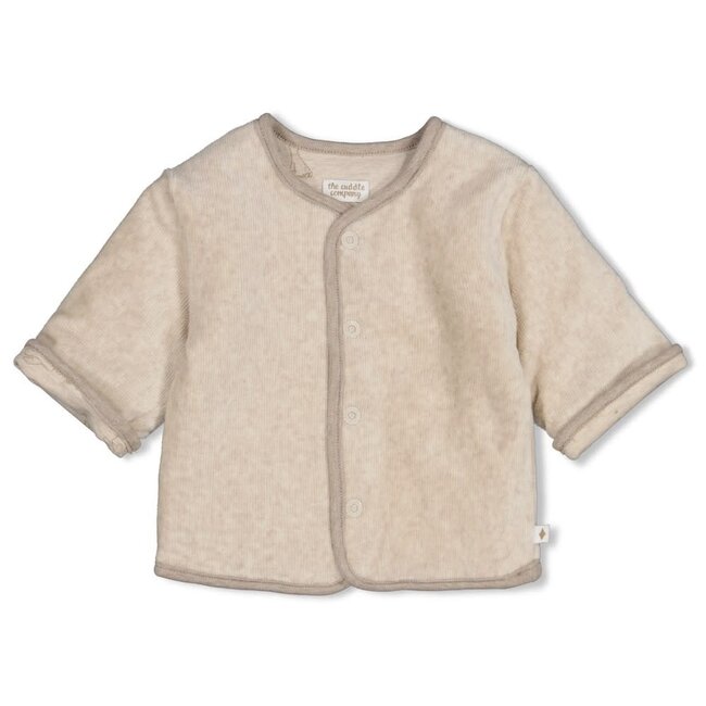 Feetje - Omkeerbaar Jasje Velours Rib Taupe Melange - The Cuddle Company