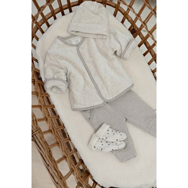 Feetje - Omkeerbaar Jasje Velours Rib Taupe Melange - The Cuddle Company