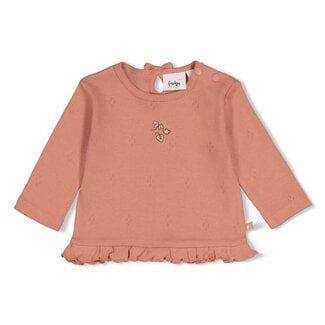 Feetje Feetje - Longsleeve Pointelle Rib Roze - Fall in Love