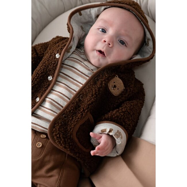 Feetje - Omkeerbaar Teddy Jasje met Capuchon Bruin - Tiny Timber Tales