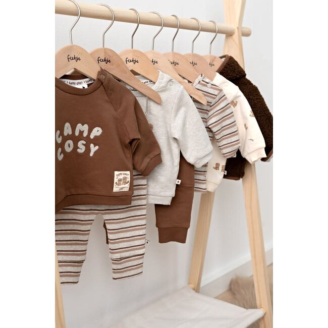 Feetje - Broek Rib met Streep Grijs Melange - Tiny Timber Tales