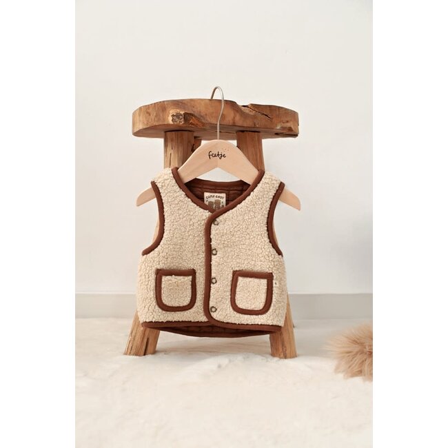 Feetje - Omkeerbaar Teddy Gilet Offwhite - Tiny Timber Tales