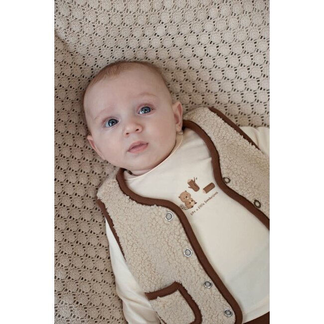 Feetje - Omkeerbaar Teddy Gilet Offwhite - Tiny Timber Tales