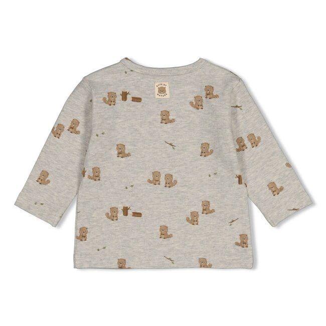 Feetje - Longsleeve AOP Grijs Melange - Tiny Timber Tales