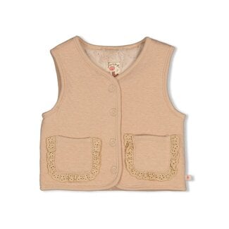 Feetje Feetje - Omkeerbaar Fake Fur Gilet Zand - Forest Garden