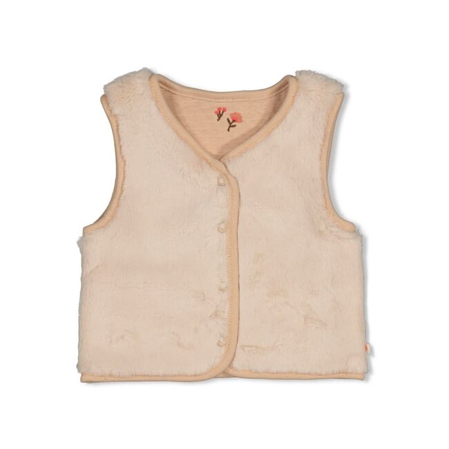 Feetje - Omkeerbaar Fake Fur Gilet Zand - Forest Garden