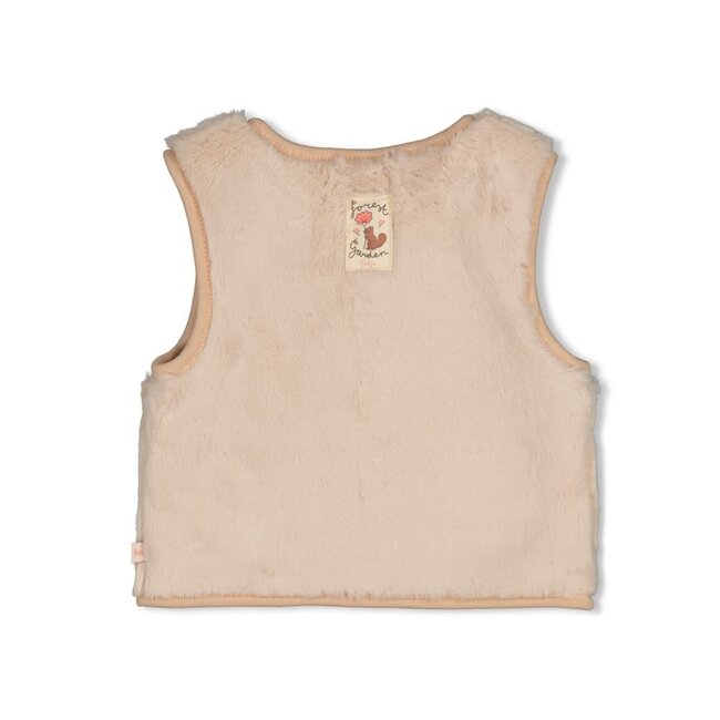 Feetje - Omkeerbaar Fake Fur Gilet Zand - Forest Garden