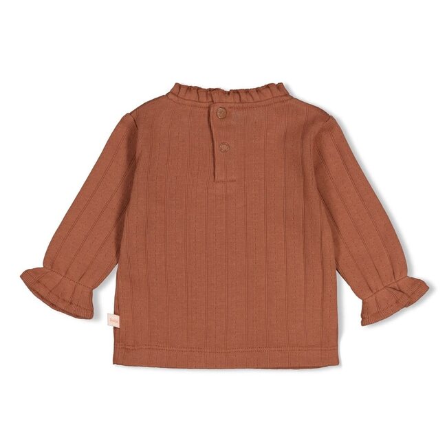 Feetje - Longsleeve Pointelle Rib Bruin - Forest Garden