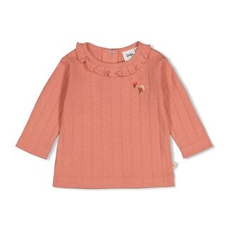 Feetje Feetje - Longsleeve Pointelle Rib Roze - Forest Garden