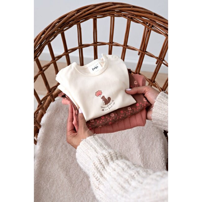Feetje - Longsleeve Pointelle Rib Roze - Forest Garden