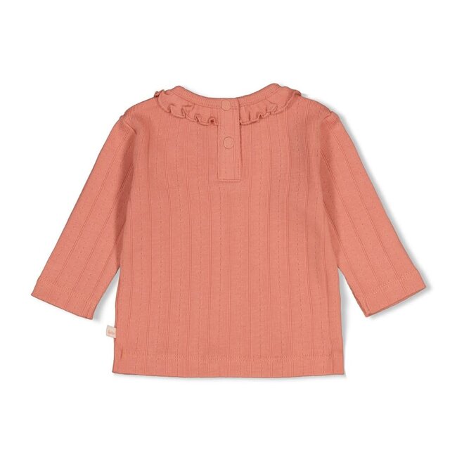 Feetje - Longsleeve Pointelle Rib Roze - Forest Garden