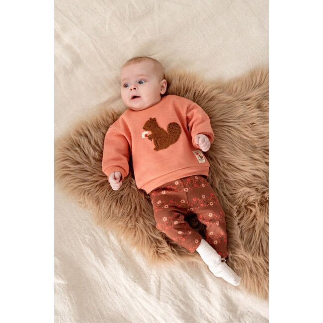 Feetje - Legging / Broek Rib AOP Bruin - Forest Garden