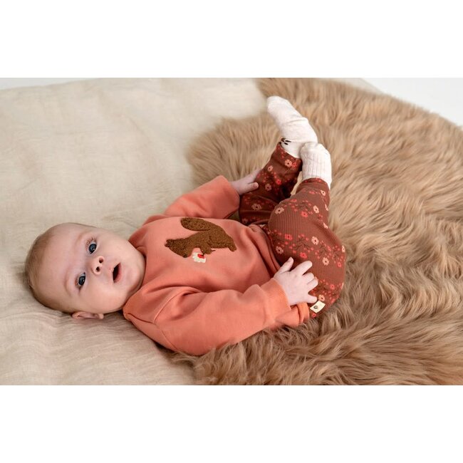 Feetje - Legging / Broek Rib AOP Bruin - Forest Garden