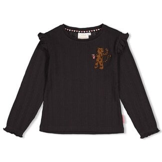 Jubel Jubel - Longsleeve Ajour Rib Antraciet - City Chic