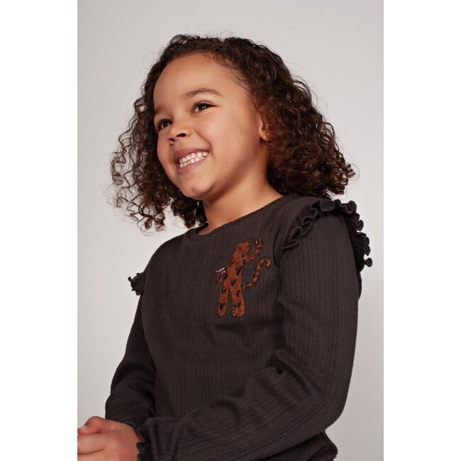 Jubel - Longsleeve Ajour Rib Antraciet - City Chic