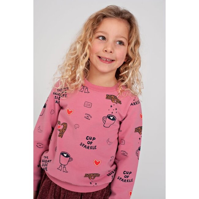Jubel - Sweater AOP Relaxed Fit Roze - City Chic