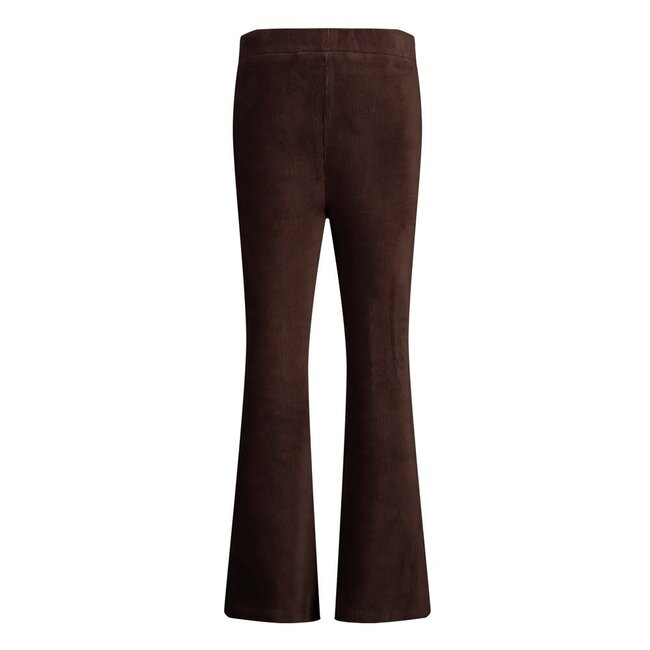 Jubel - Flared Broek Velours Rib Bruin - City Chic