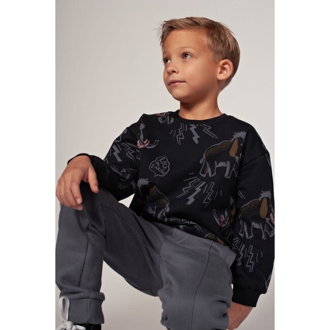 Sturdy - Sweater AOP Relaxed Fit Donkerblauw - Rock the Earth