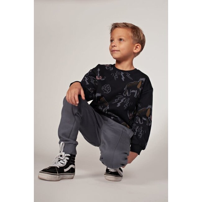 Sturdy - Sweater AOP Relaxed Fit Donkerblauw - Rock the Earth