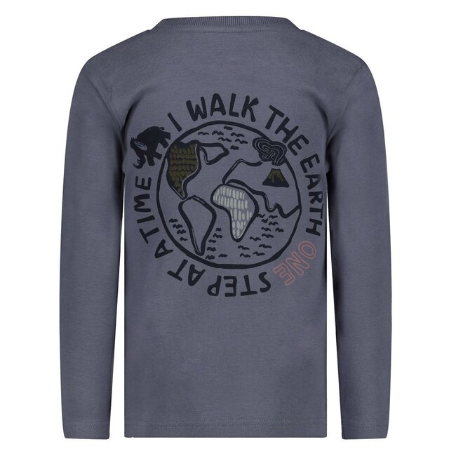 Sturdy - Longsleeve met Backprint Blauw - Rock the Earth