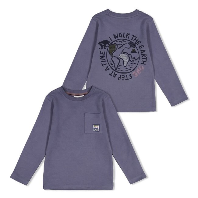 Sturdy - Longsleeve met Backprint Blauw - Rock the Earth