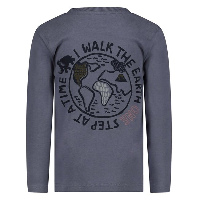 Sturdy - Longsleeve met Backprint Blauw - Rock the Earth