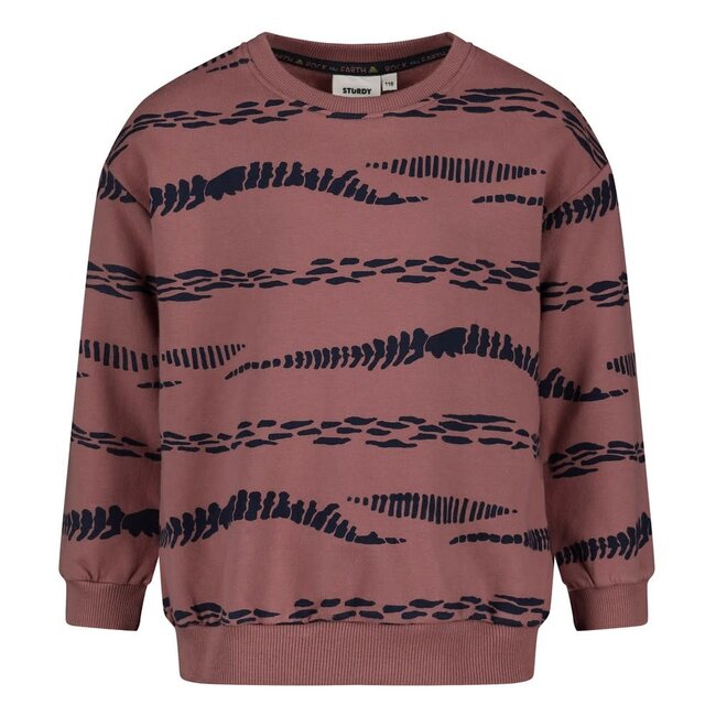 Sturdy - Sweater AOP Relaxed Fit Mauve - Rock the Earth