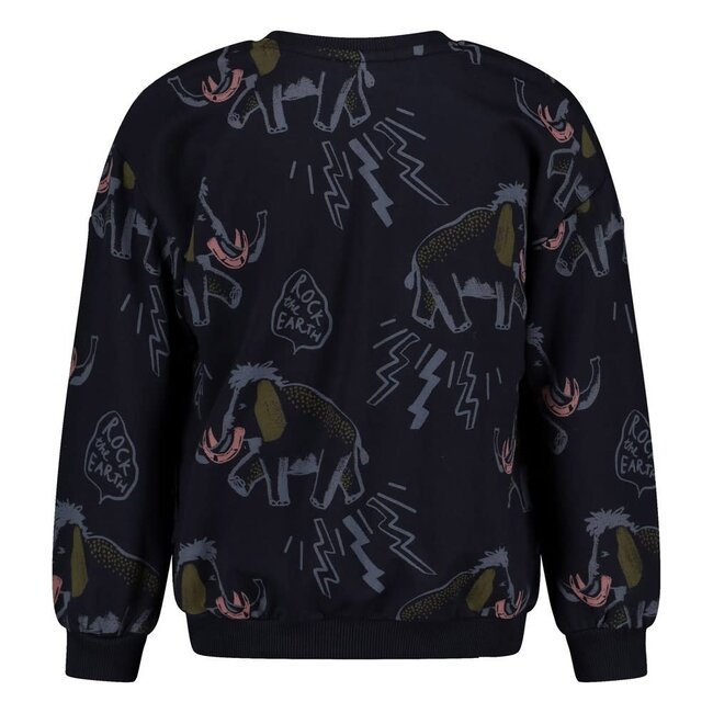 Sturdy - Sweater AOP Relaxed Fit Donkerblauw - Rock the Earth