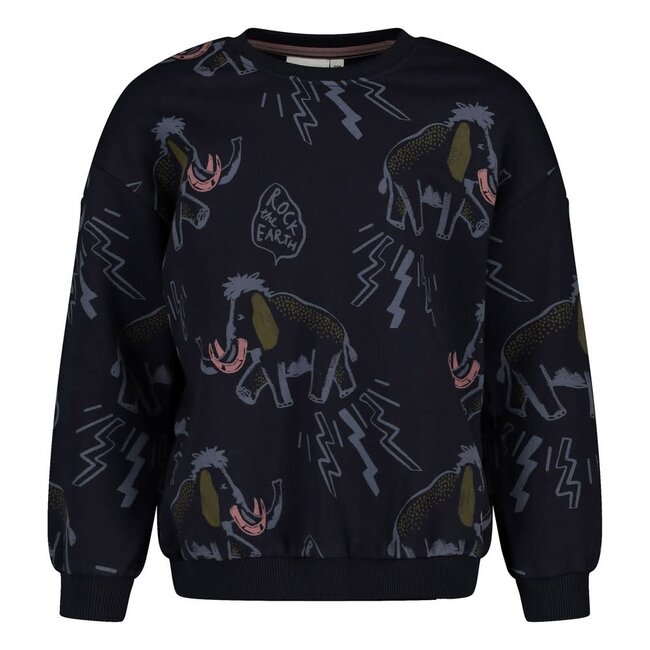 Sturdy - Sweater AOP Relaxed Fit Donkerblauw - Rock the Earth