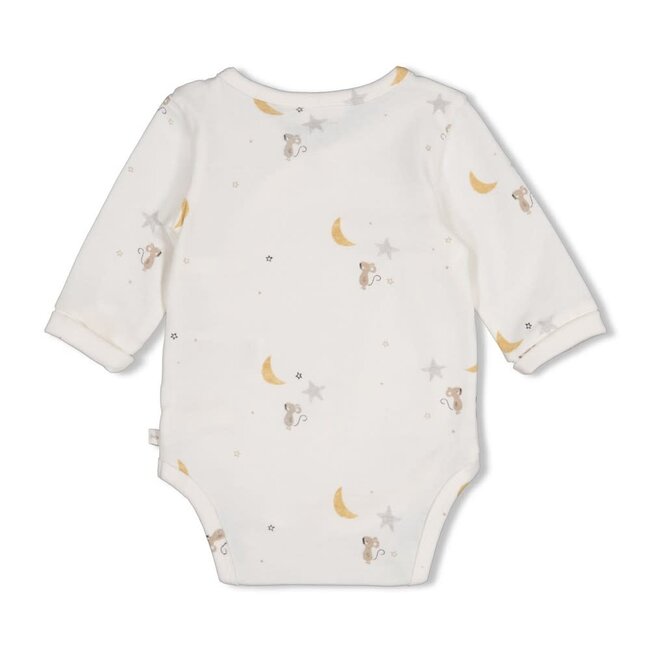 Feetje - Wikkelromper AOP Offwhite - Over the Moon for You