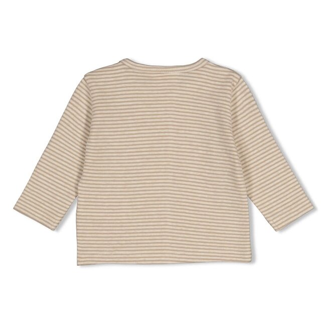 Feetje - Longsleeve Rib met Streep Taupe - Over the Moon for You