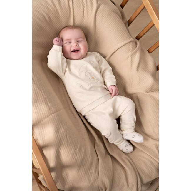 Feetje - Broek Rib Offwhite Melange - Over the Moon for You