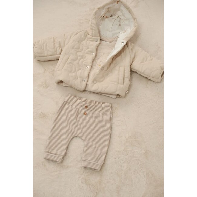 Feetje - Broek Rib met Streep Taupe - Over the Moon for You