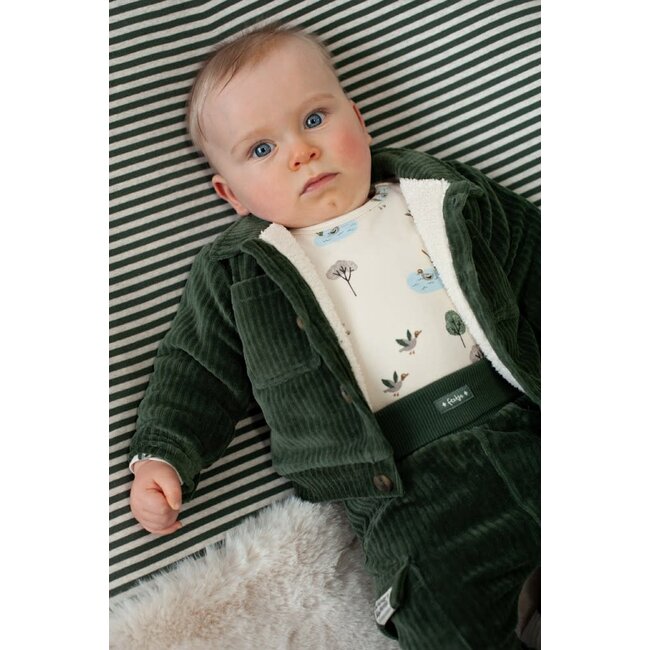 Feetje - Jasje Velours Rib Groen - Wiggle and Waddle