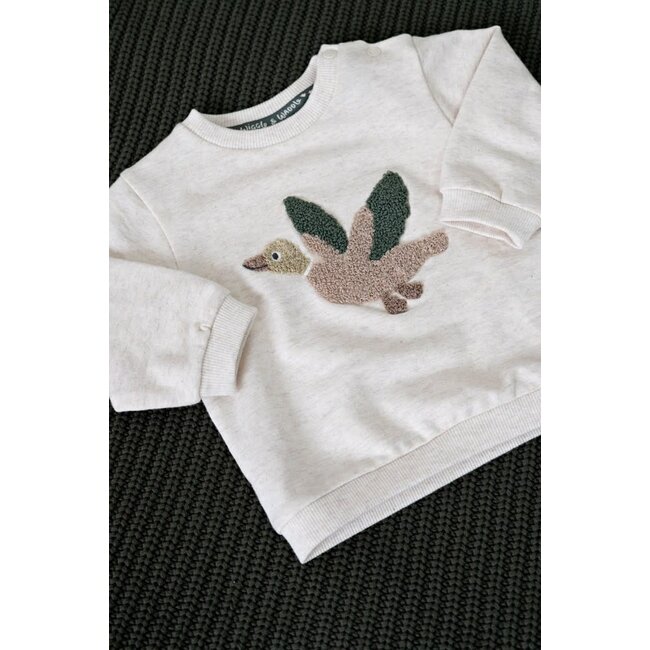Feetje - Sweater Offwhite Melange - Wiggle and Waddle