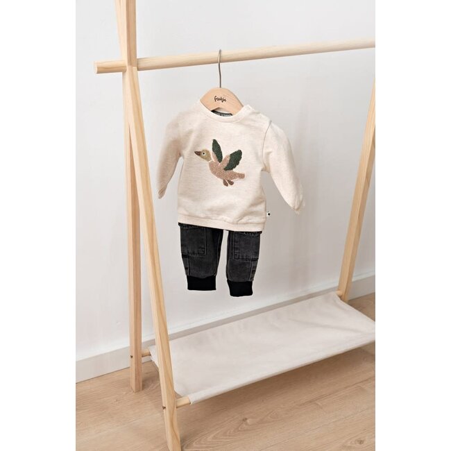 Feetje - Sweater Offwhite Melange - Wiggle and Waddle