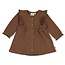 Feetje - Jurk Pointelle Rib AOP Bruin -  Lucky Bloombird