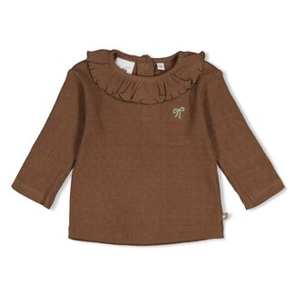 Feetje Feetje - Longsleeve Pointelle Rib Bruin - Lucky Bloombird