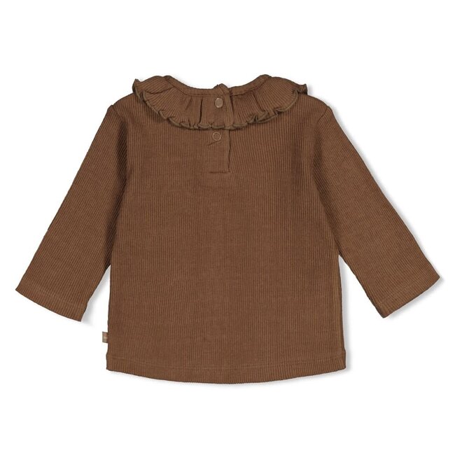 Feetje - Longsleeve Pointelle Rib Bruin - Lucky Bloombird