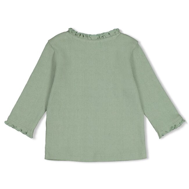 Feetje - Longsleeve Pointelle Rib Jade Groen - Lucky Bloombird