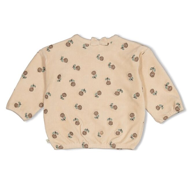 Feetje - Sweater Velours Rib met Borduursels Offwhite - Lucky Bloombird