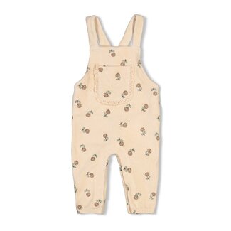 Feetje Feetje - Tuinbroek Velours Rib met Borduursels Offwhite - Lucky Bloombird
