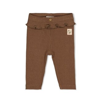 Feetje Feetje - Legging / Broek Pointelle Rib Bruin - Lucky Bloombird